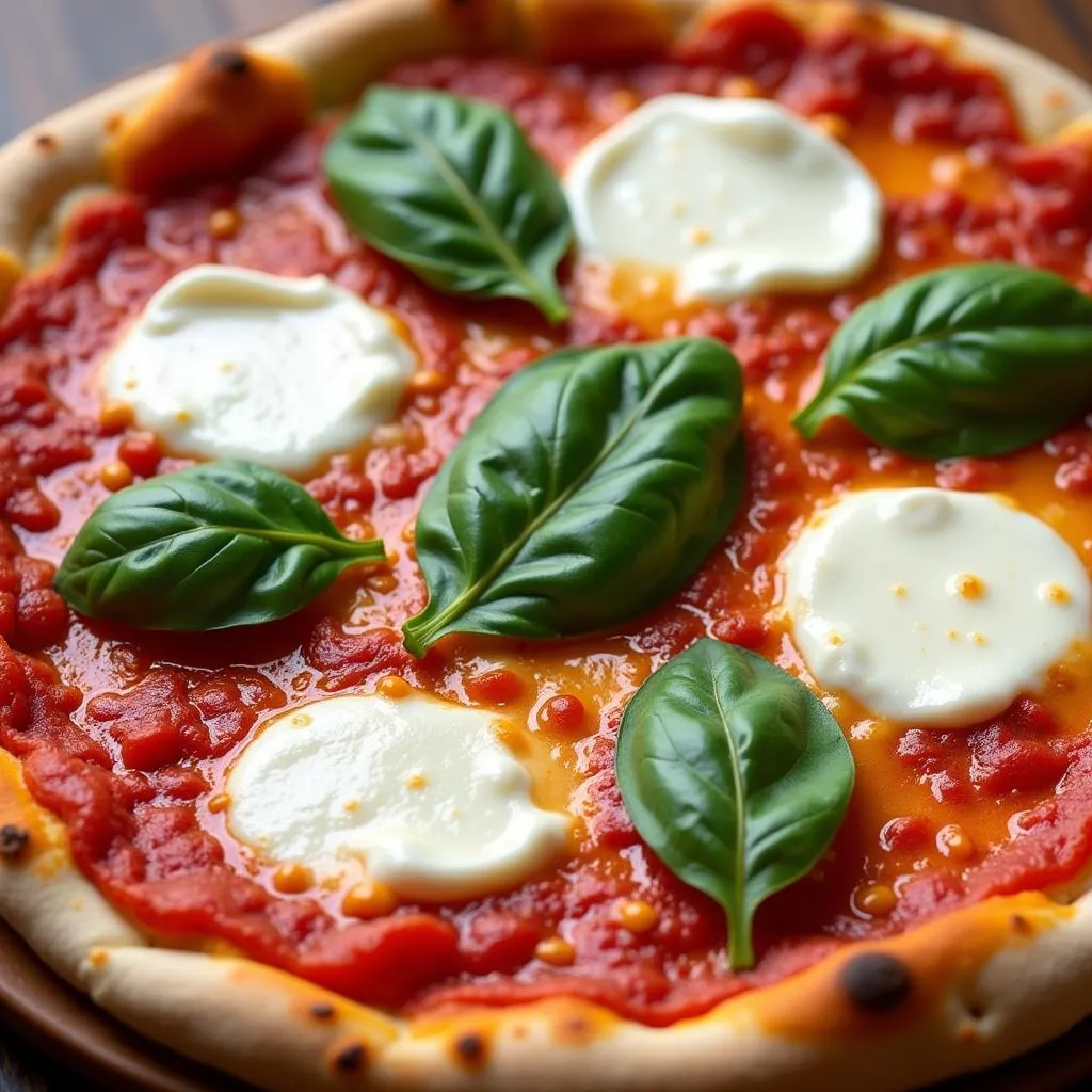 Classic Neapolitan Pizza with Fresh Basil