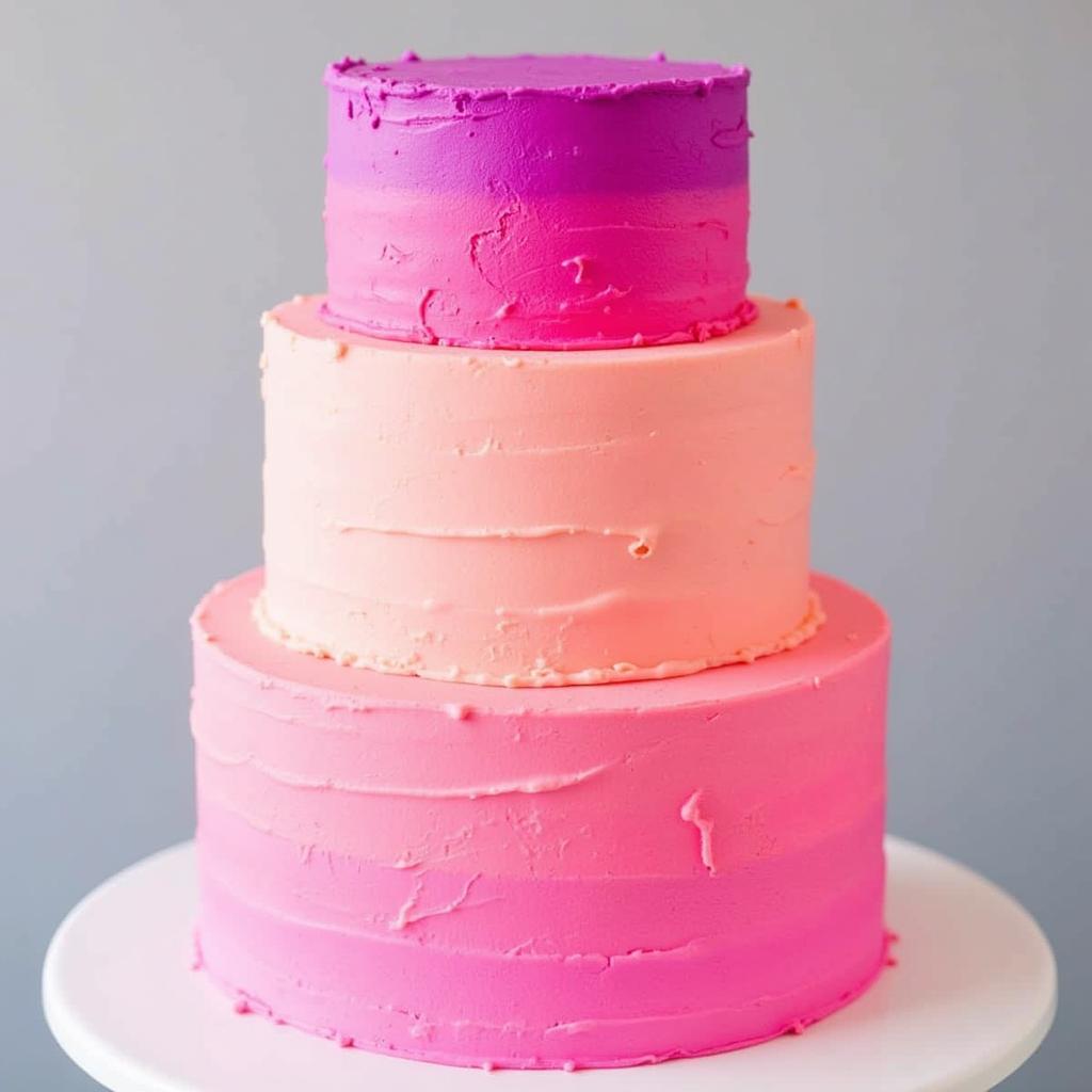 Neon Pink Dyed Cake Layers