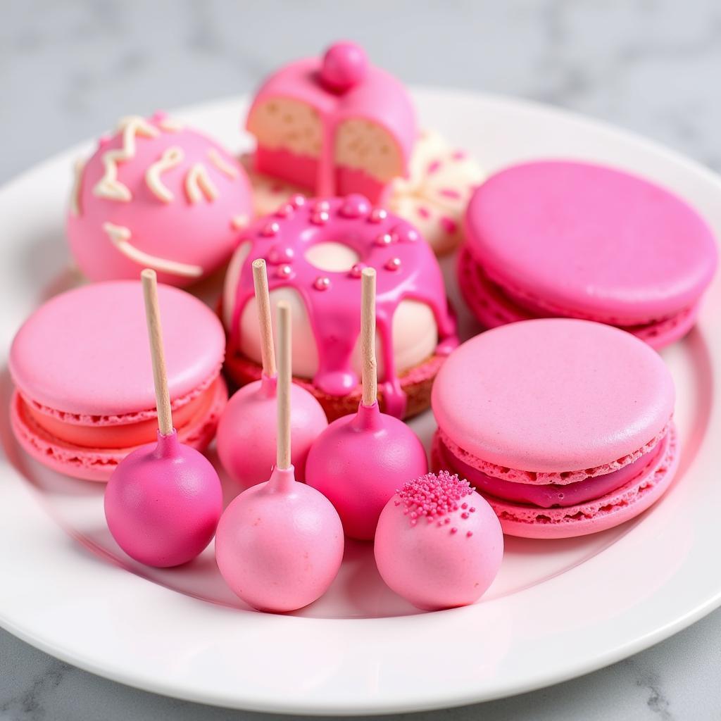 Neon Pink Dyed Desserts Platter