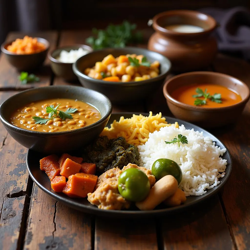 Traditional Nepalese Dal Bhat Meal