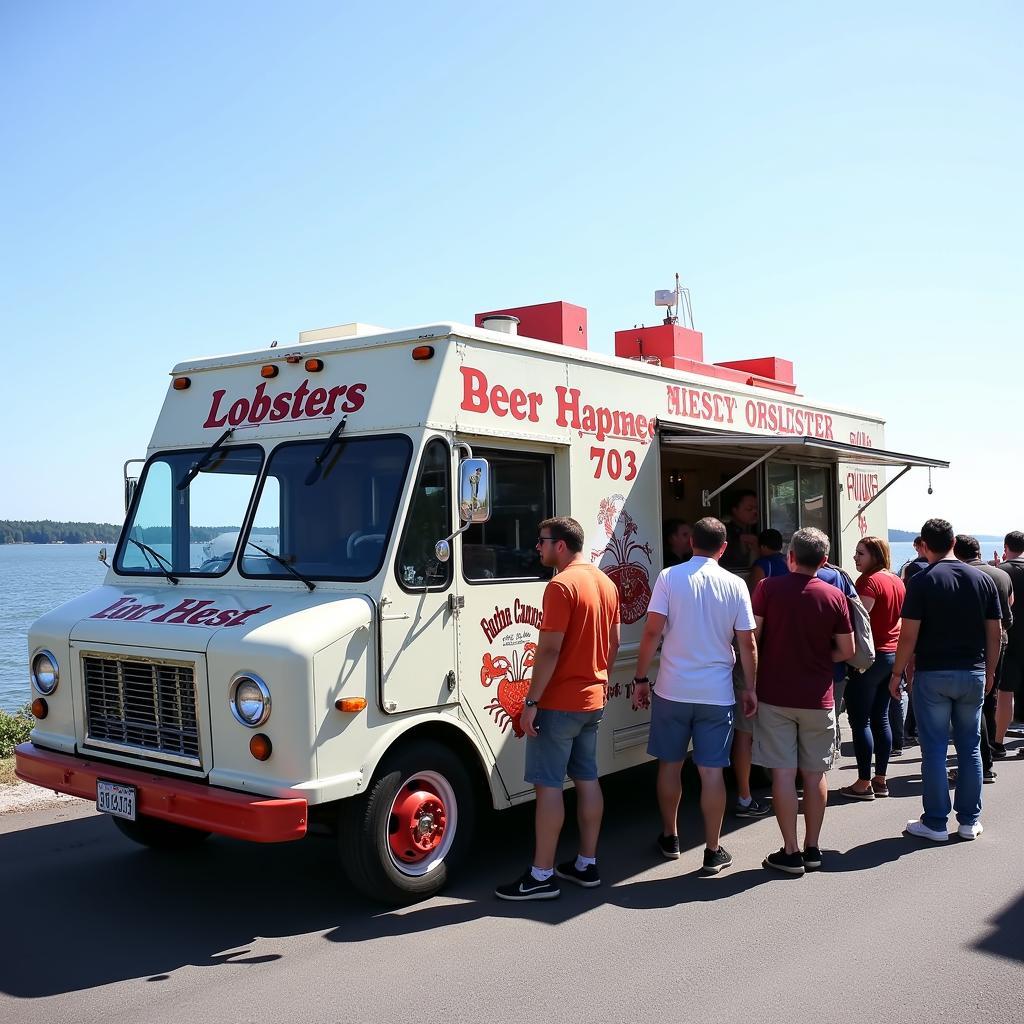 New England Food Truck Serving Lobster Rolls