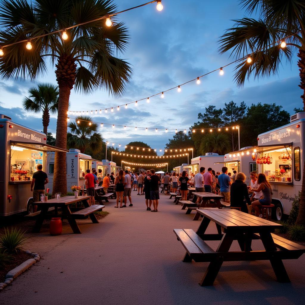 Vibrant Food Truck Park in New Smyrna Beach