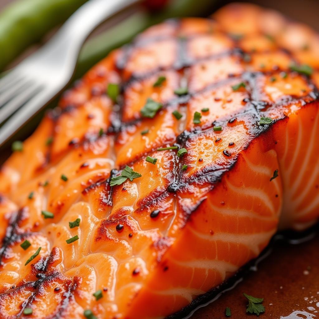 Salmon fillet rich in niacin