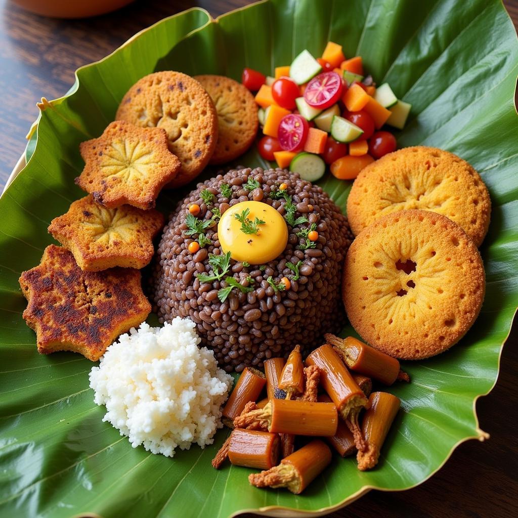 Nicaraguan food platter