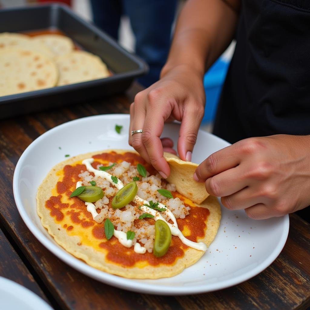 Nicaraguan street food vendor