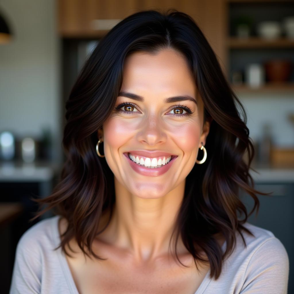 Nigella Lawson, renowned food writer, smiles warmly.