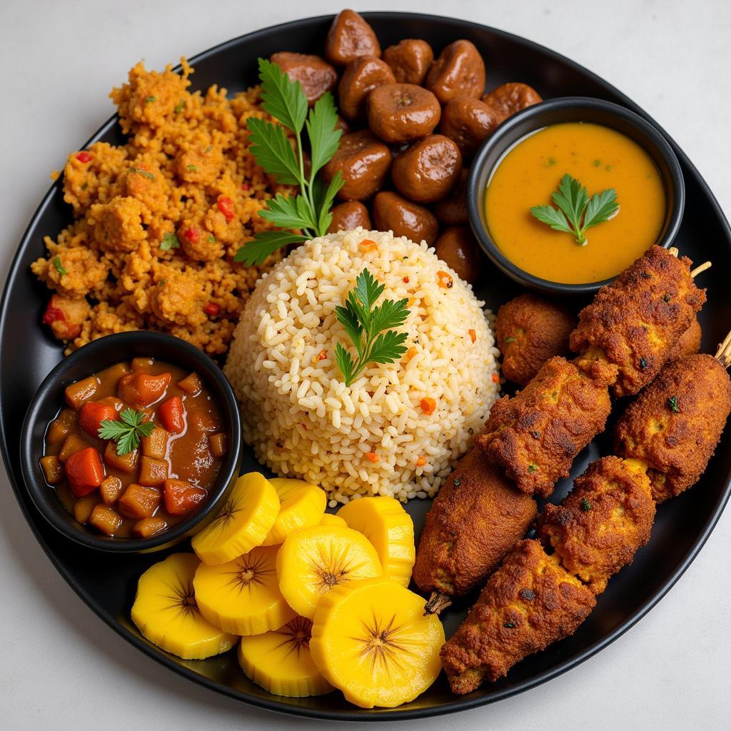 Vibrant Nigerian Food Platter