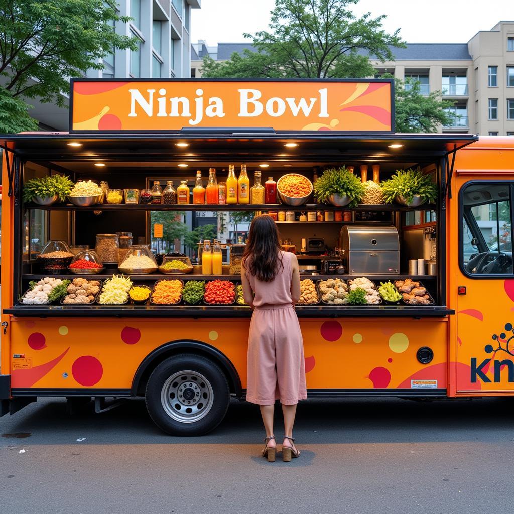 Ninja Bowl Food Truck with Fresh Ingredients Display