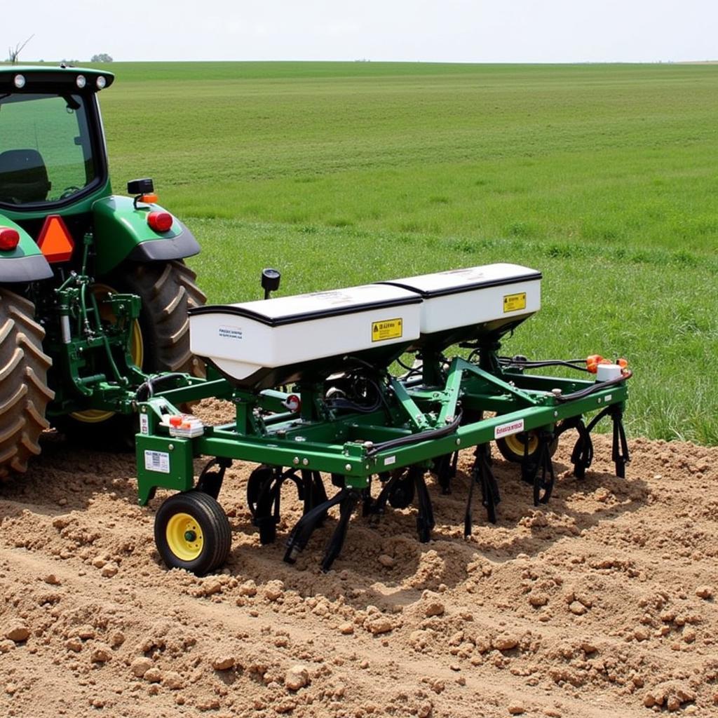 No-till drill planting food plot seeds