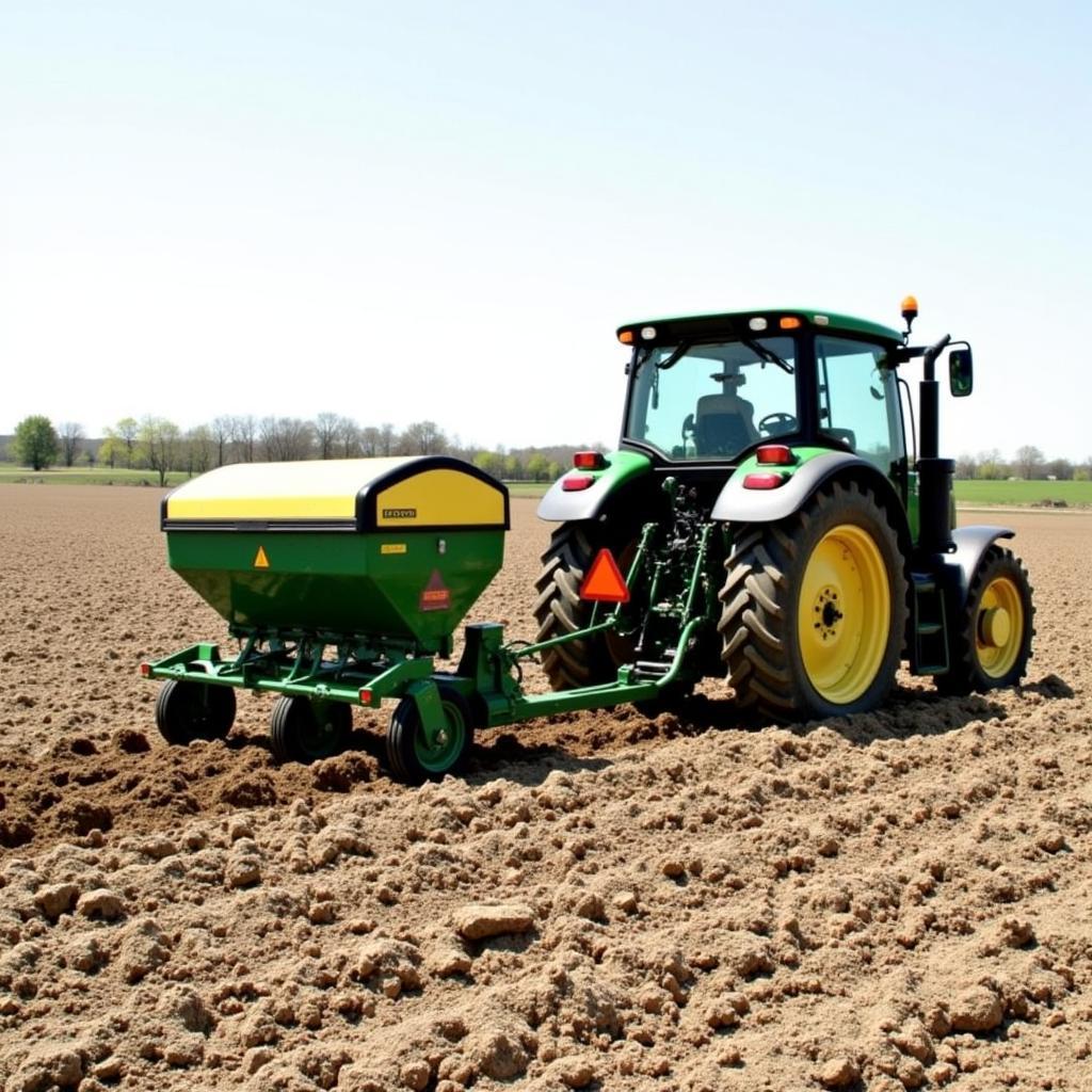 No-till food plot planter seeding a field