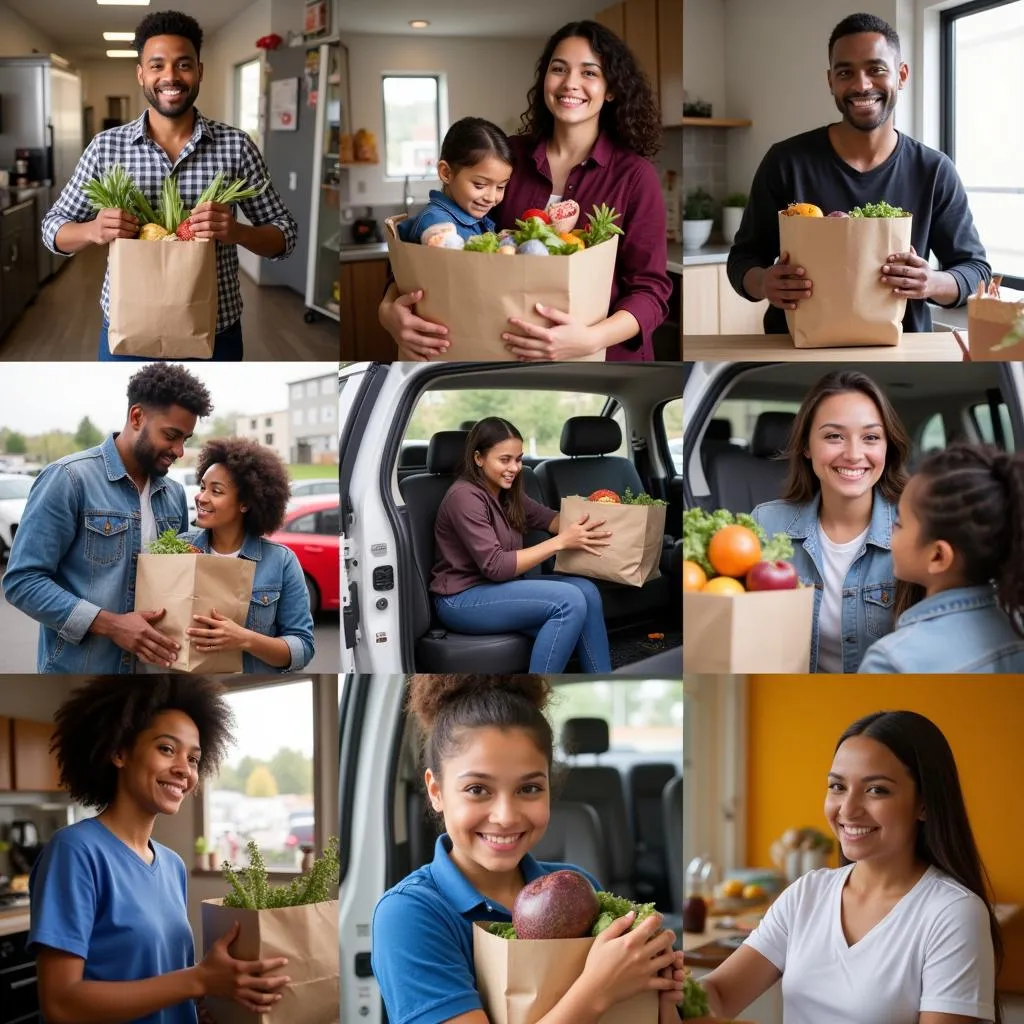  Individuals and families receiving food assistance at a North Texas Food Bank mobile pantry. 