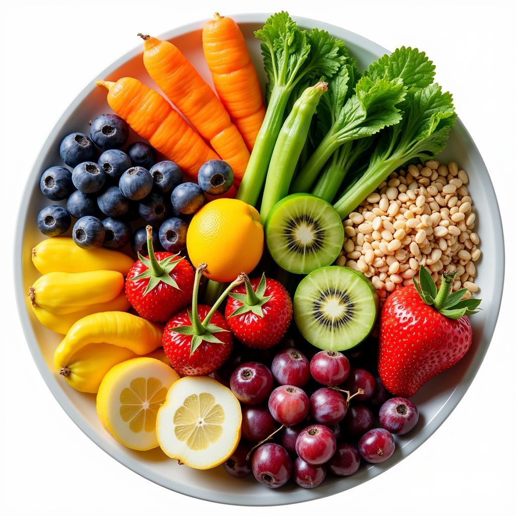 Plate of colorful, healthy food