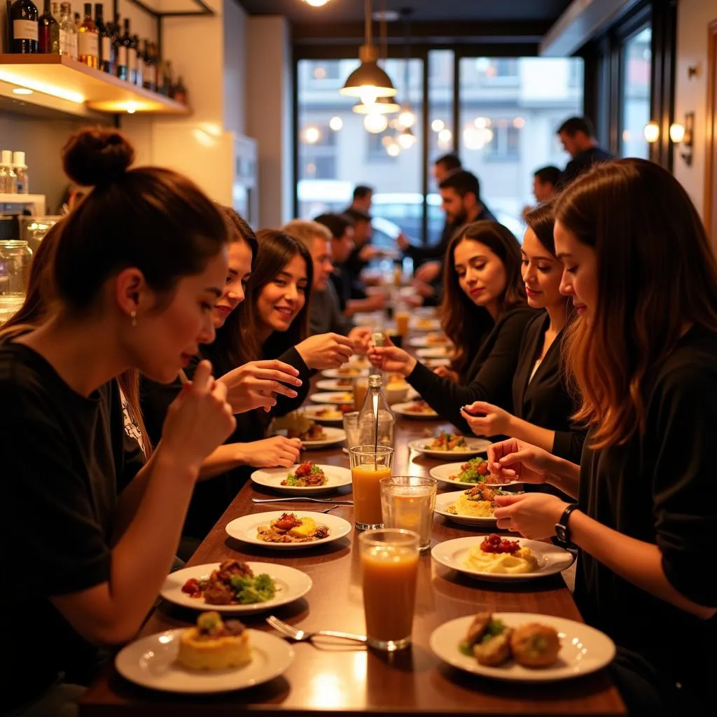 NYC food influencers at a restaurant event