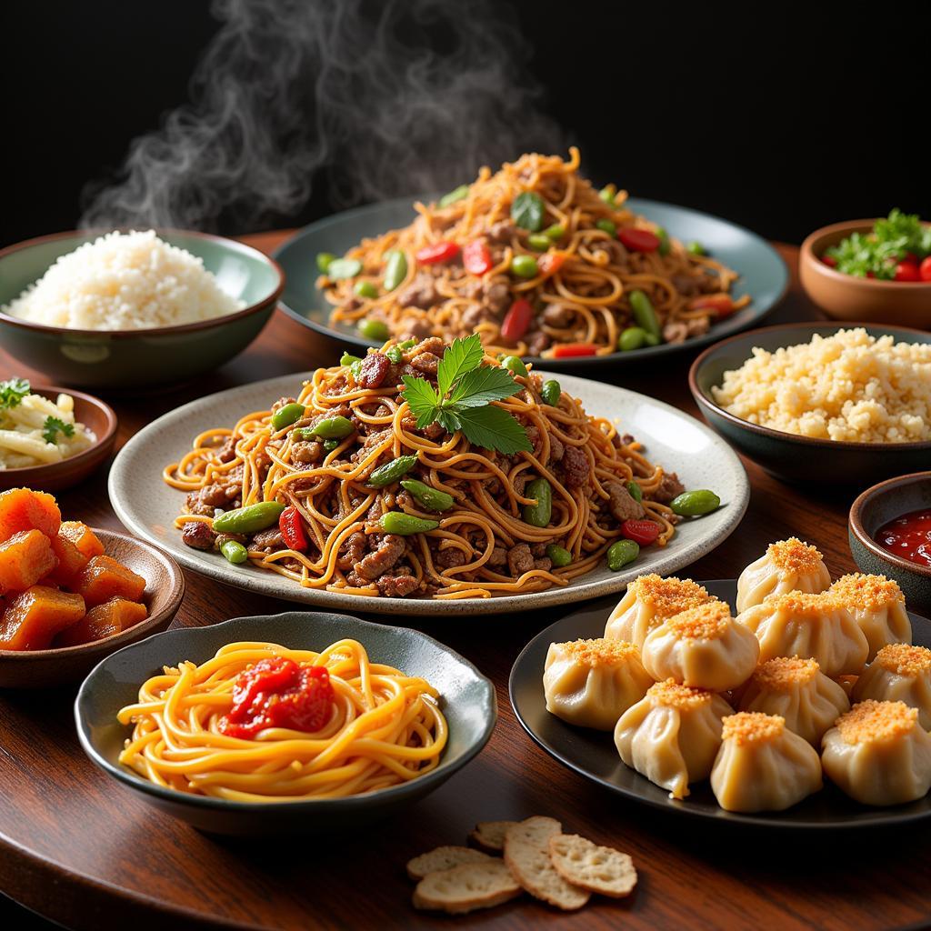 Assortment of Chinese dishes