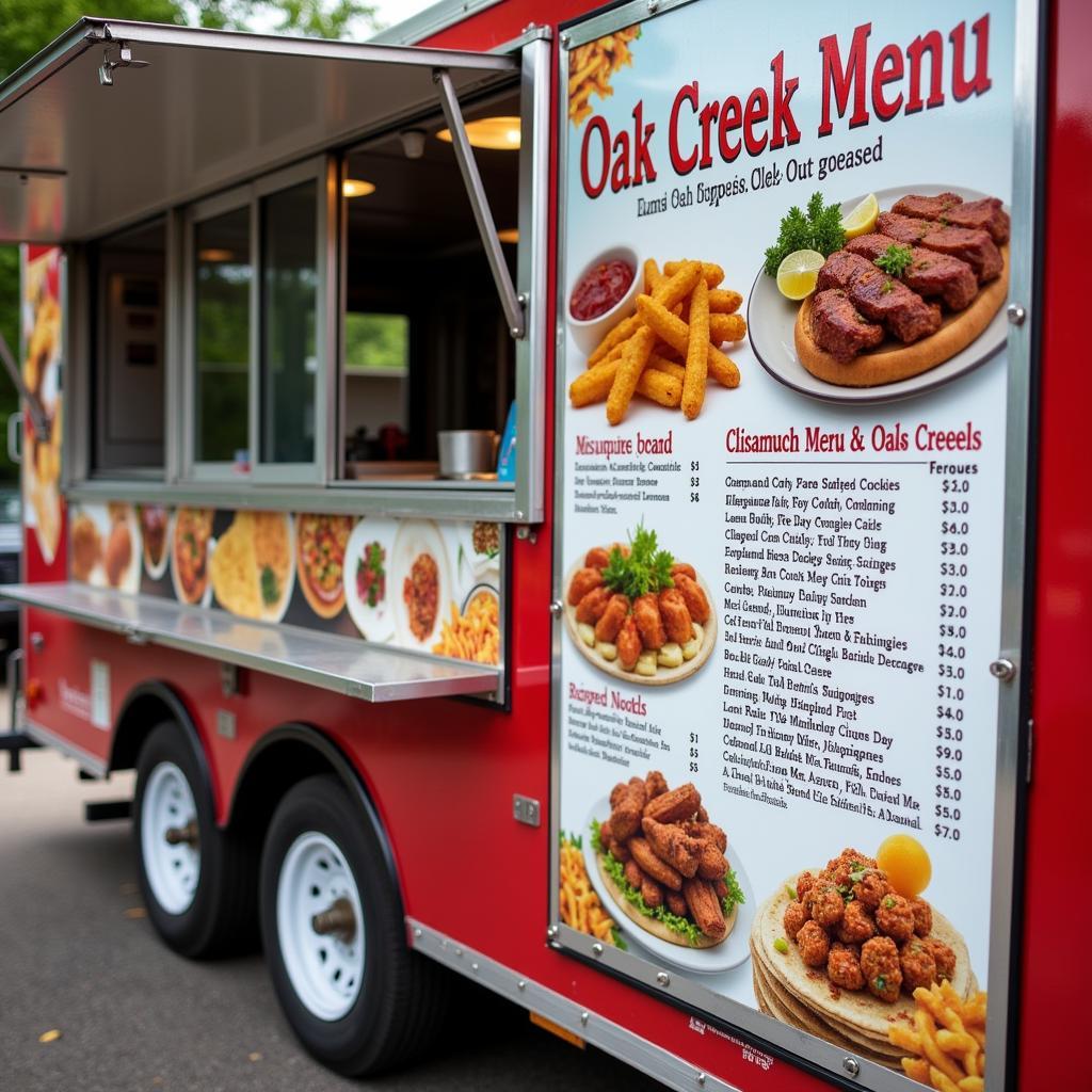 Oak Creek Food Truck Menu