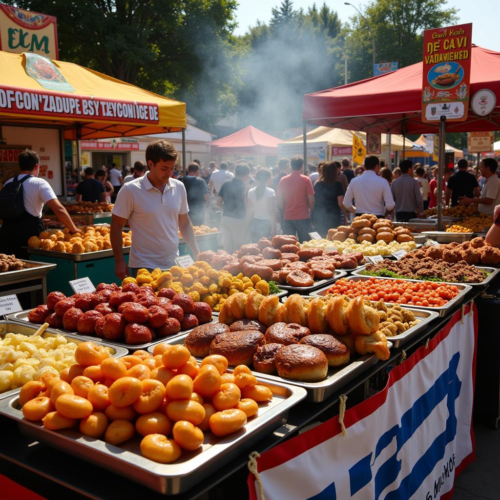 A variety of Greek food stalls at the Oakmont Greek Food Festival