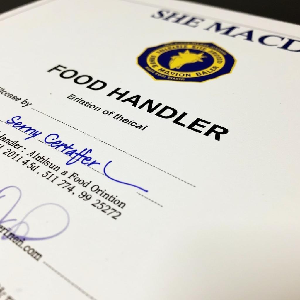 Oklahoma Food Handler Certificate