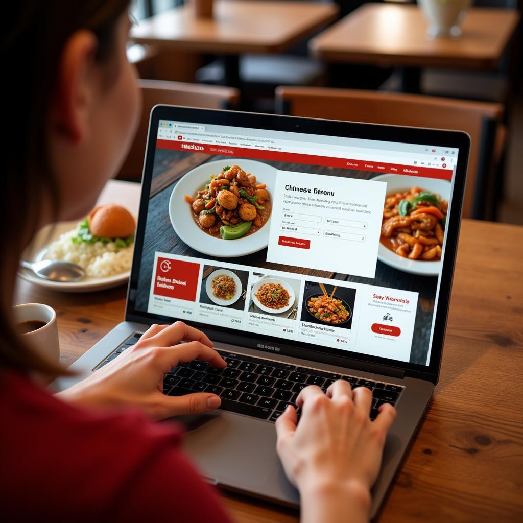 Person ordering chinese food online in Frederick, MD