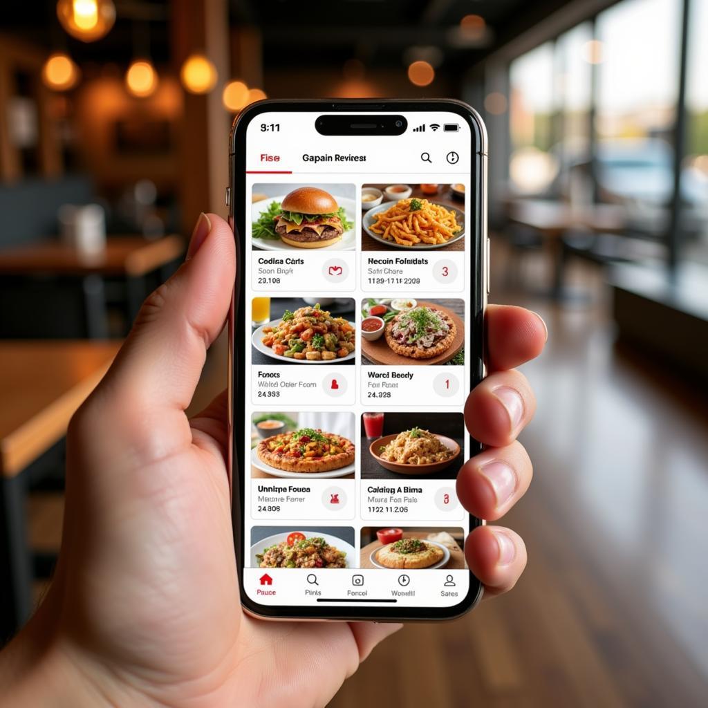 Smartphone with online food delivery app