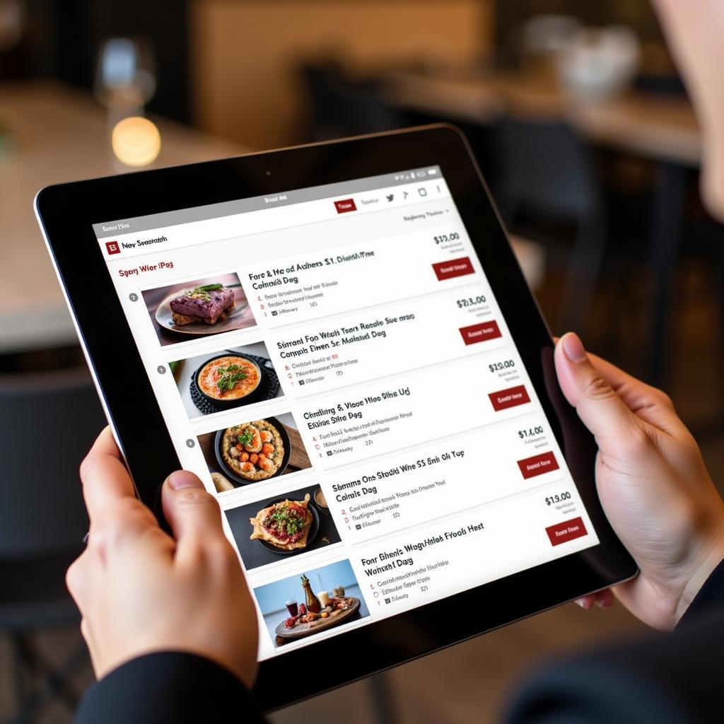 A person browsing food magazine subscription options on a tablet, highlighting discounts and special offers.