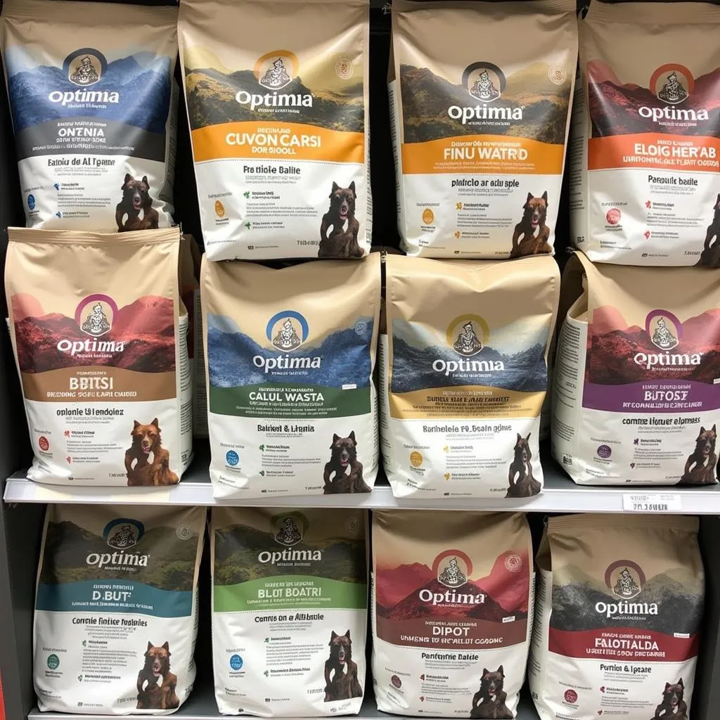 Optima dog food product line