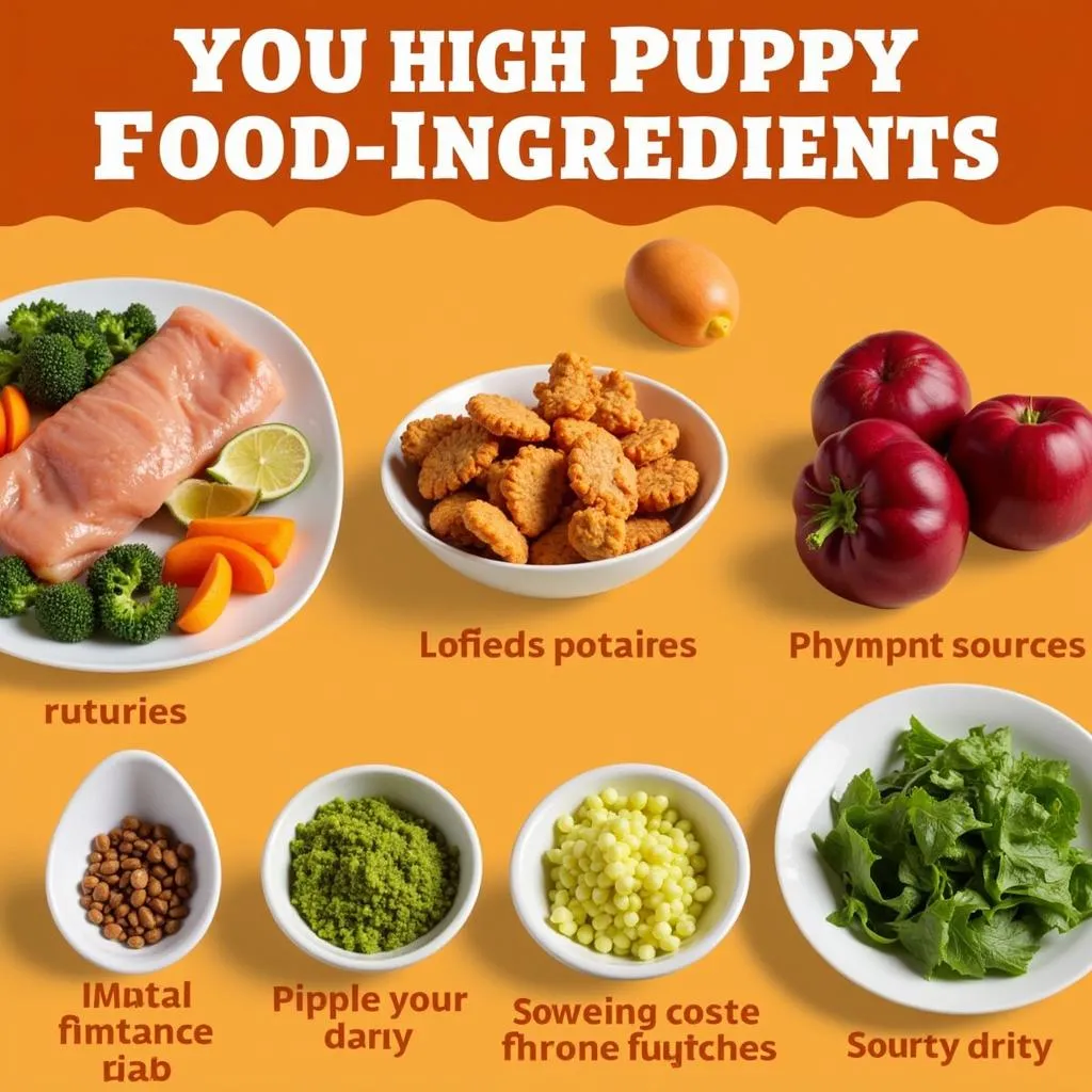 Close-up of Optima puppy food ingredients