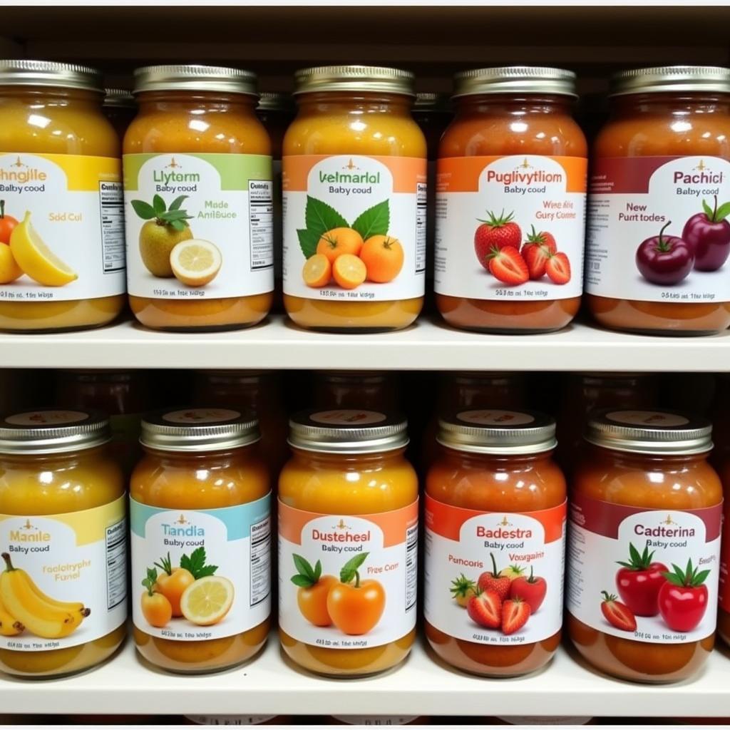 Variety of Organic Baby Food Jars