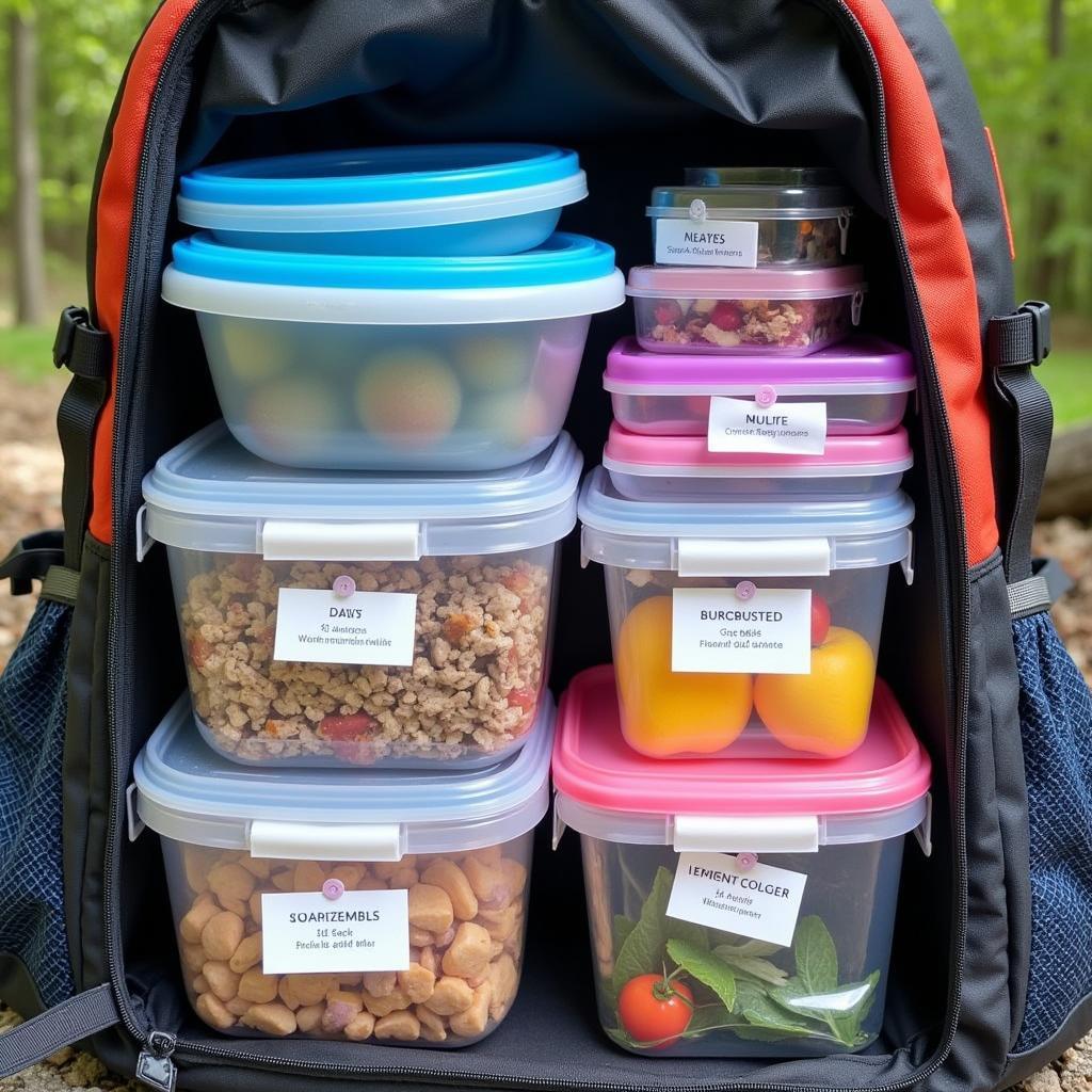 Organizing Food for Hiking