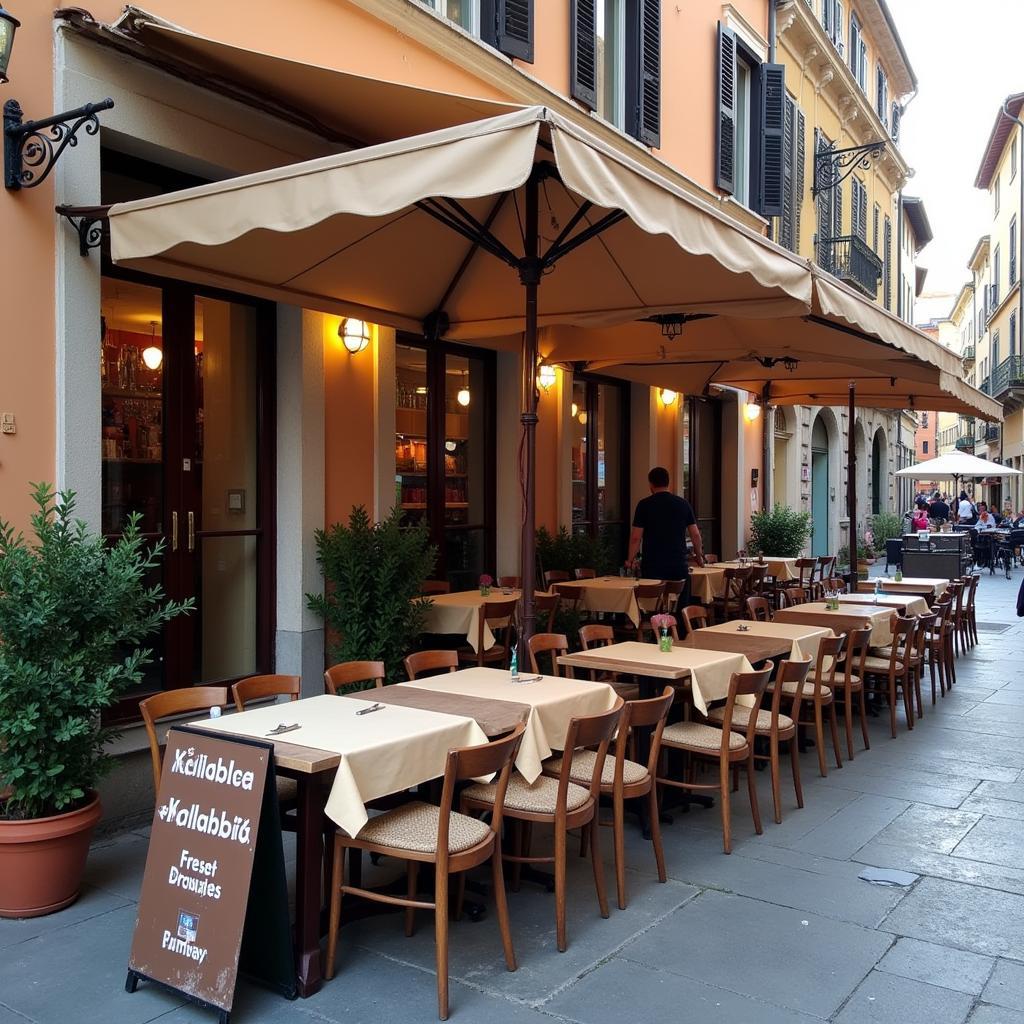 Outdoor cafe in Naples with kosher-friendly options