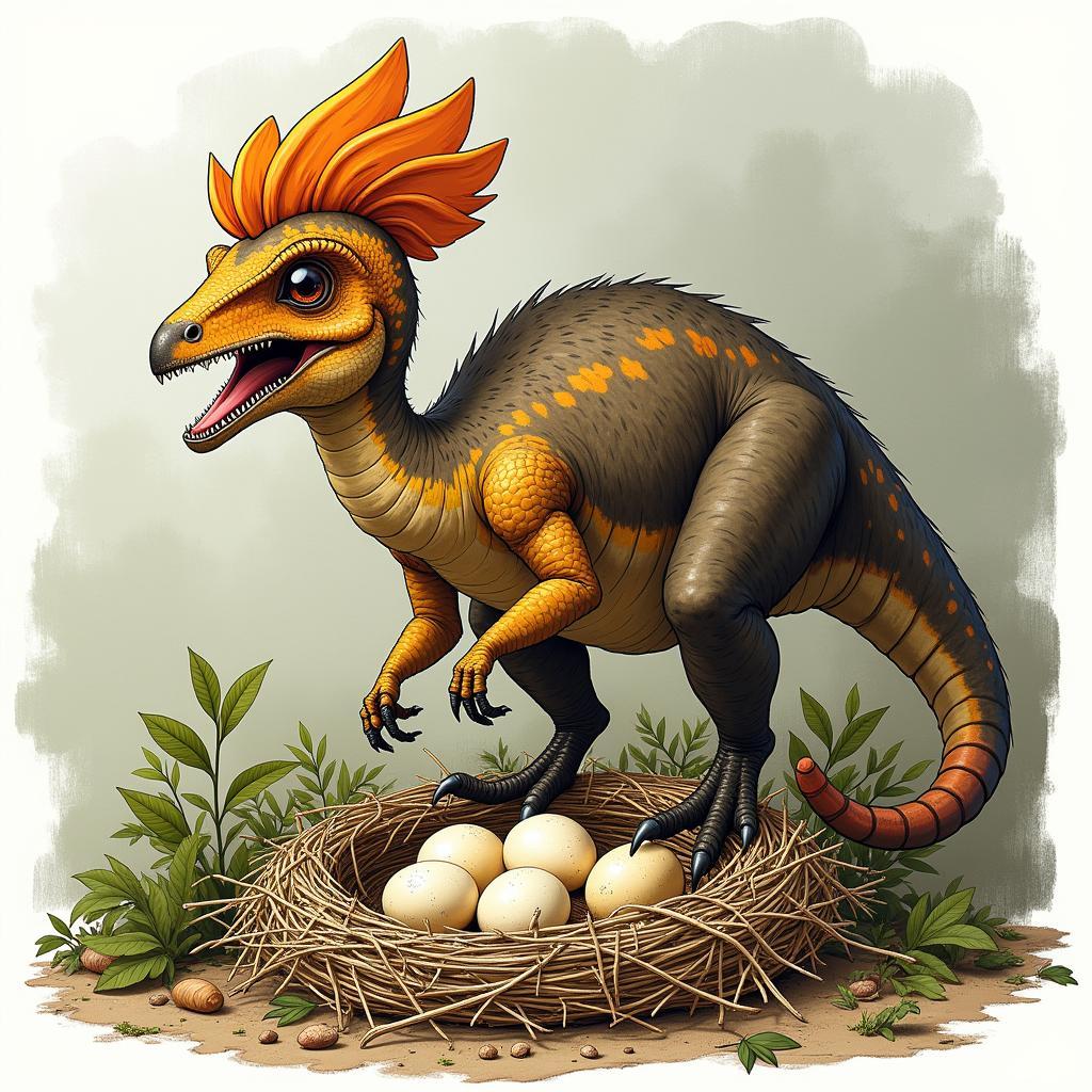 Oviraptor Stealing Eggs