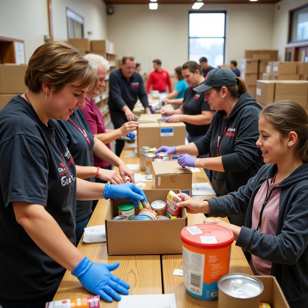 Volunteers at an Owensboro food pantry