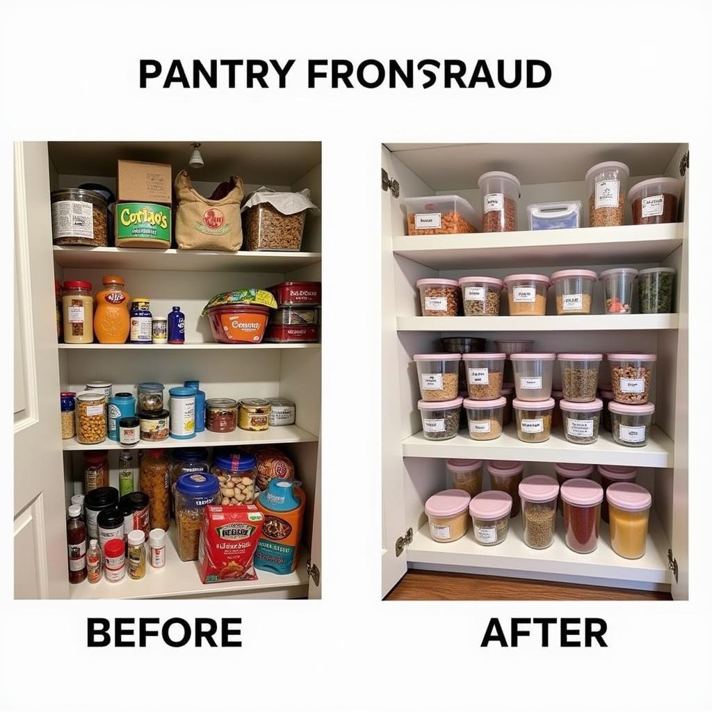 Organized Pantry with Pop Containers