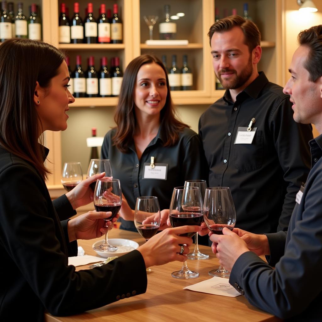 Attendees participating in a wine tasting session at the Pacific Food and Wine Festival