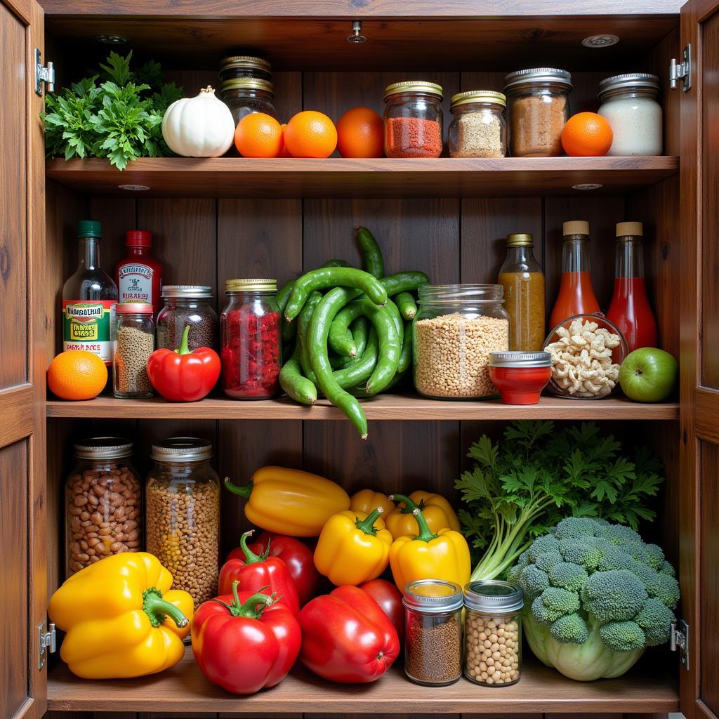 Pantry Stocked with Emergency Food