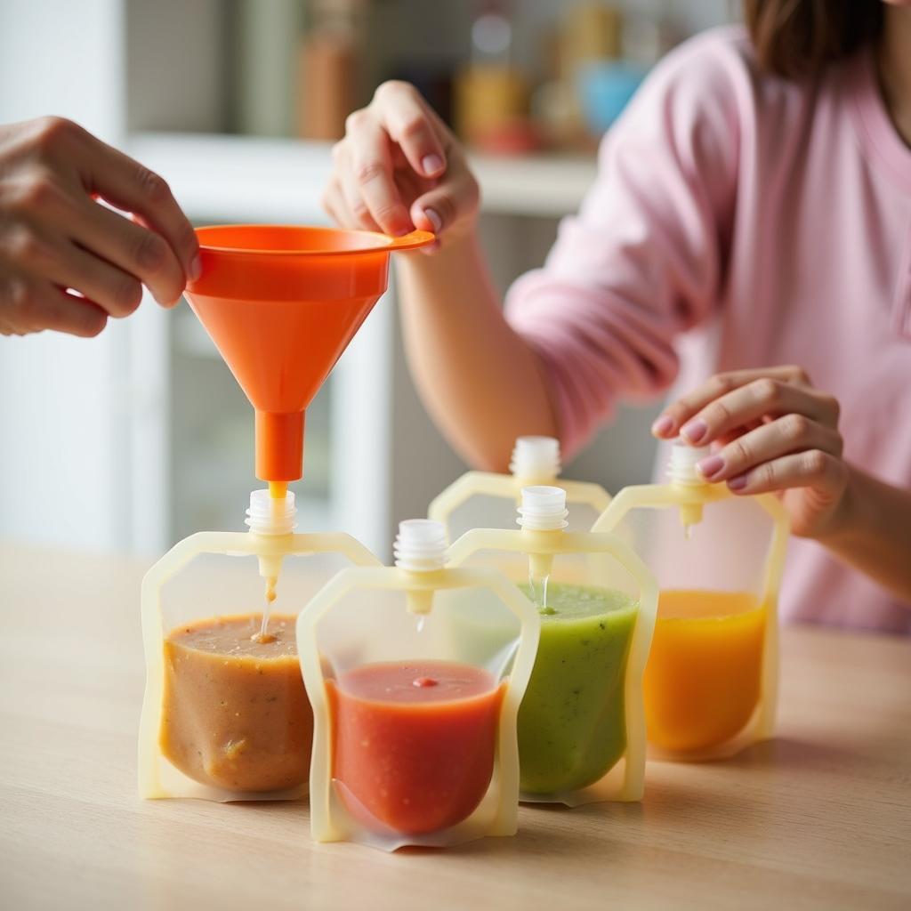 Parent Filling Reusable Baby Food Pouches