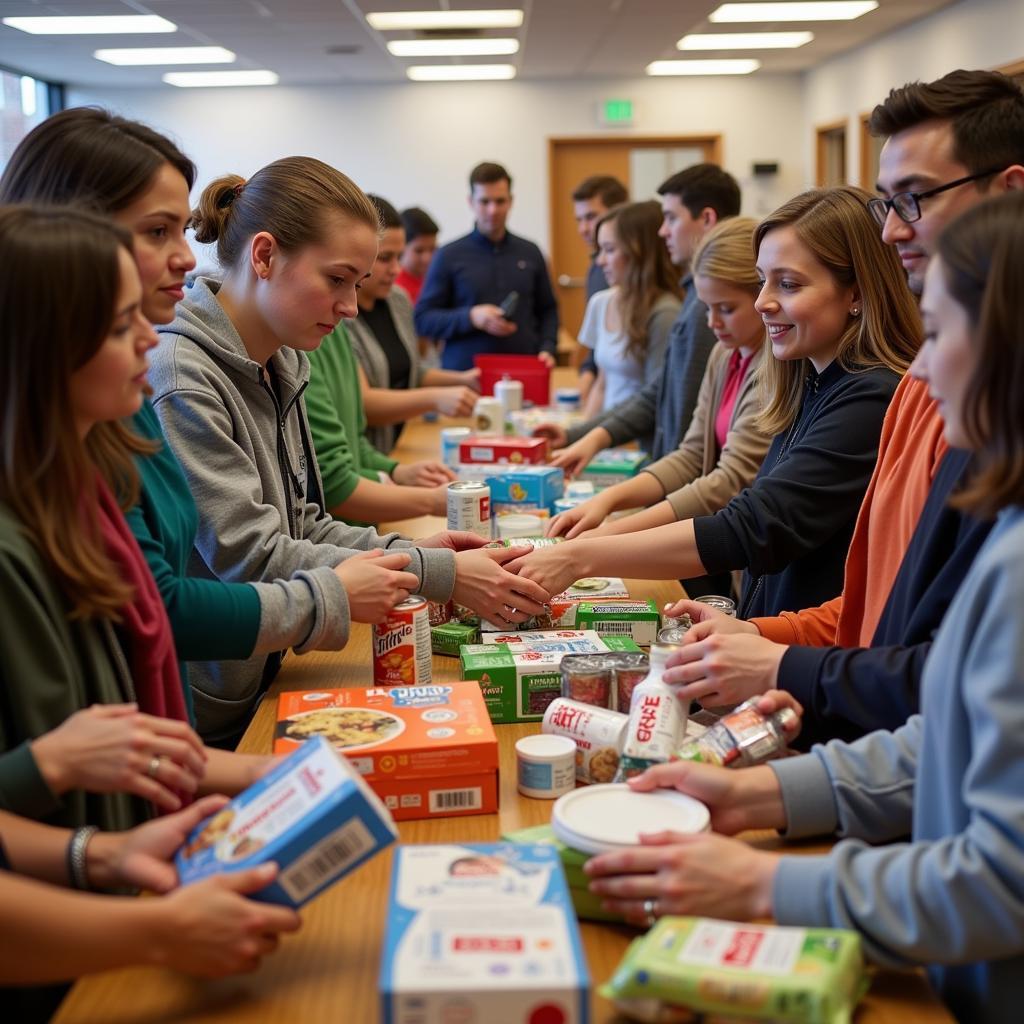 Donations at a Peoria Food Pantry