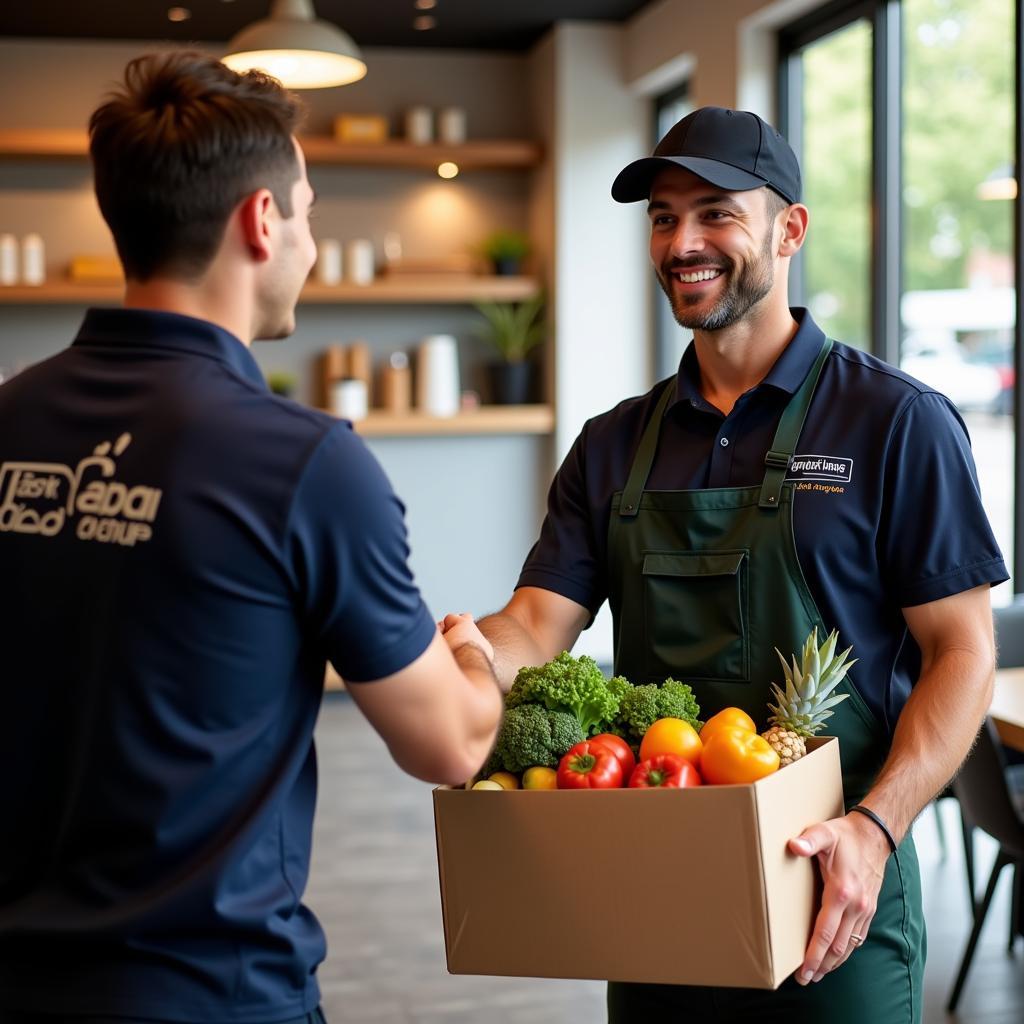 Performance Food Group Driver Making a Delivery