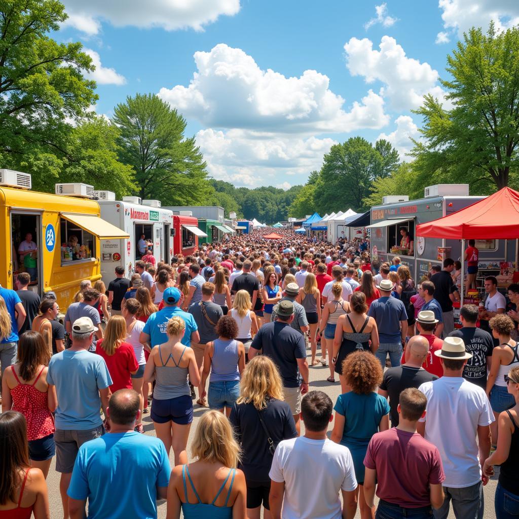 Perry Food Truck Friday Crowd Enjoying the Festivities