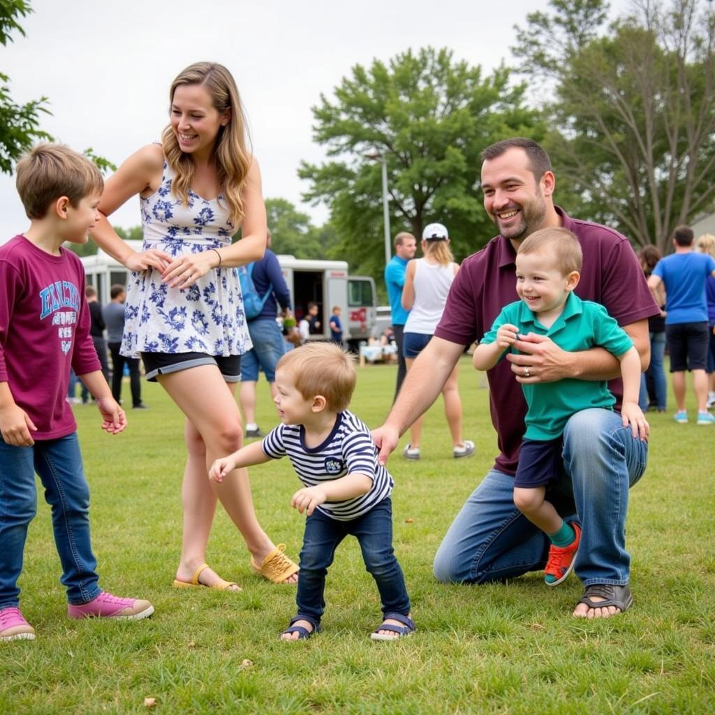 Families Enjoying Perry Food Truck Friday