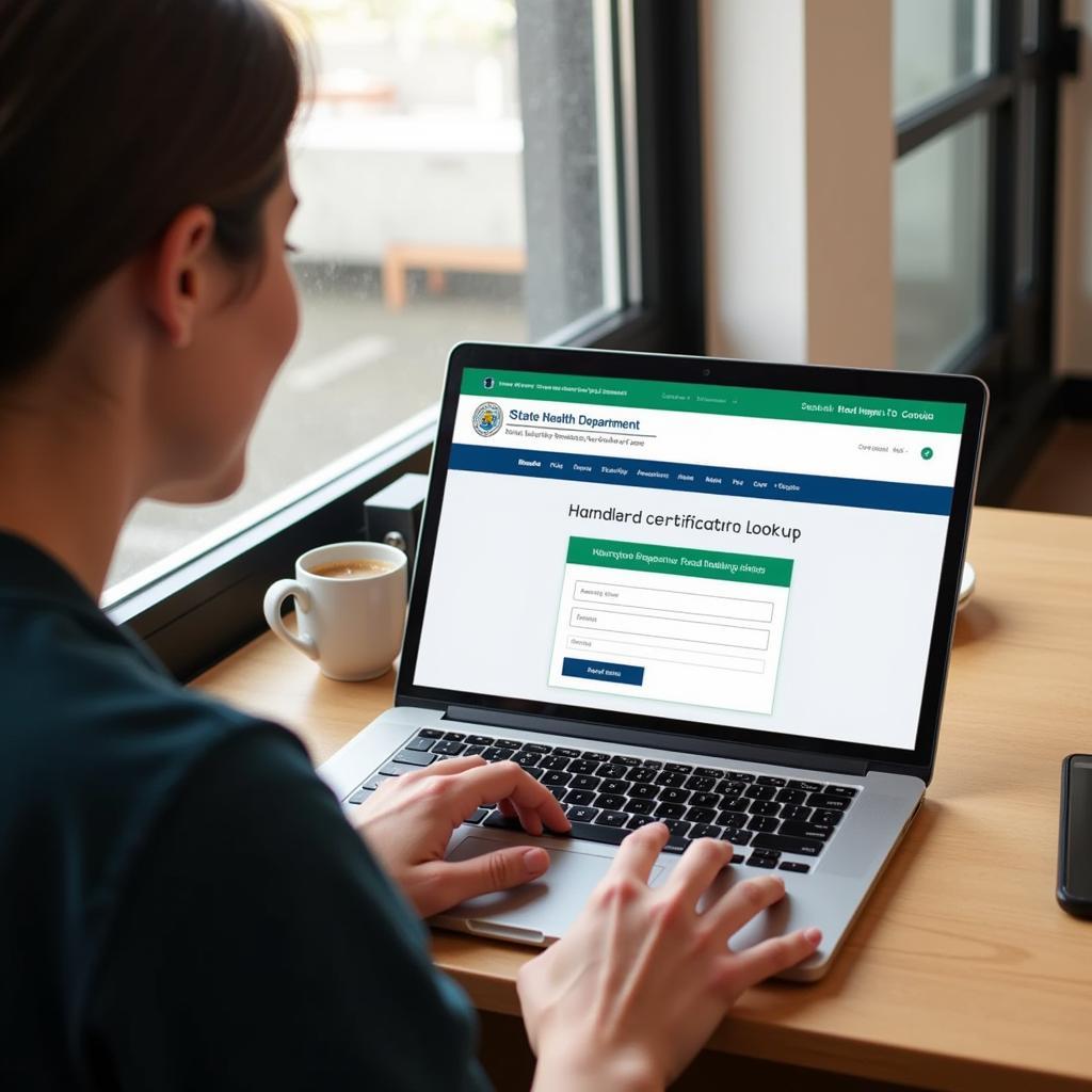 Person searching for their food handler certificate online