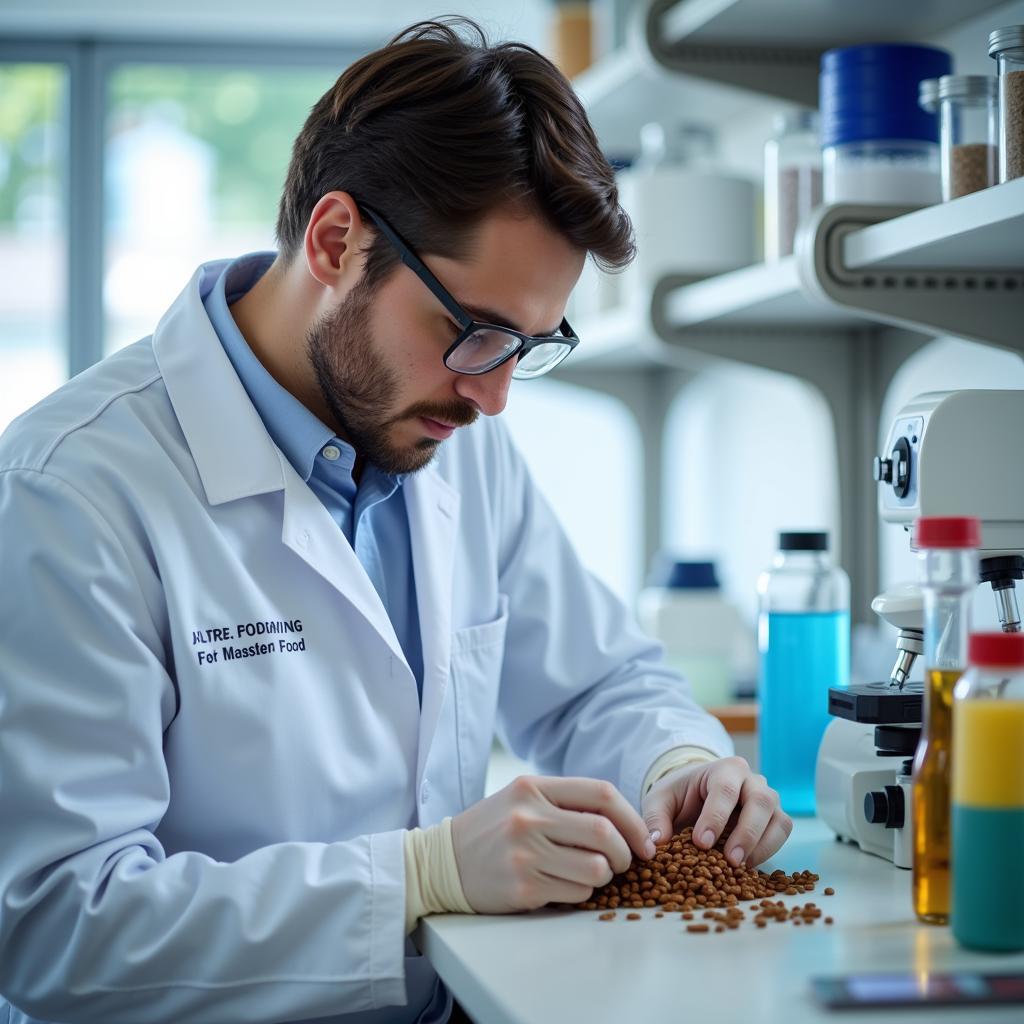  Scientist Analyzing Pet Food in Lab