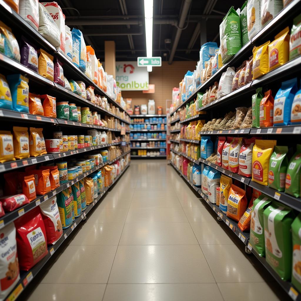 Pet Store Aisle with Rabbit Food