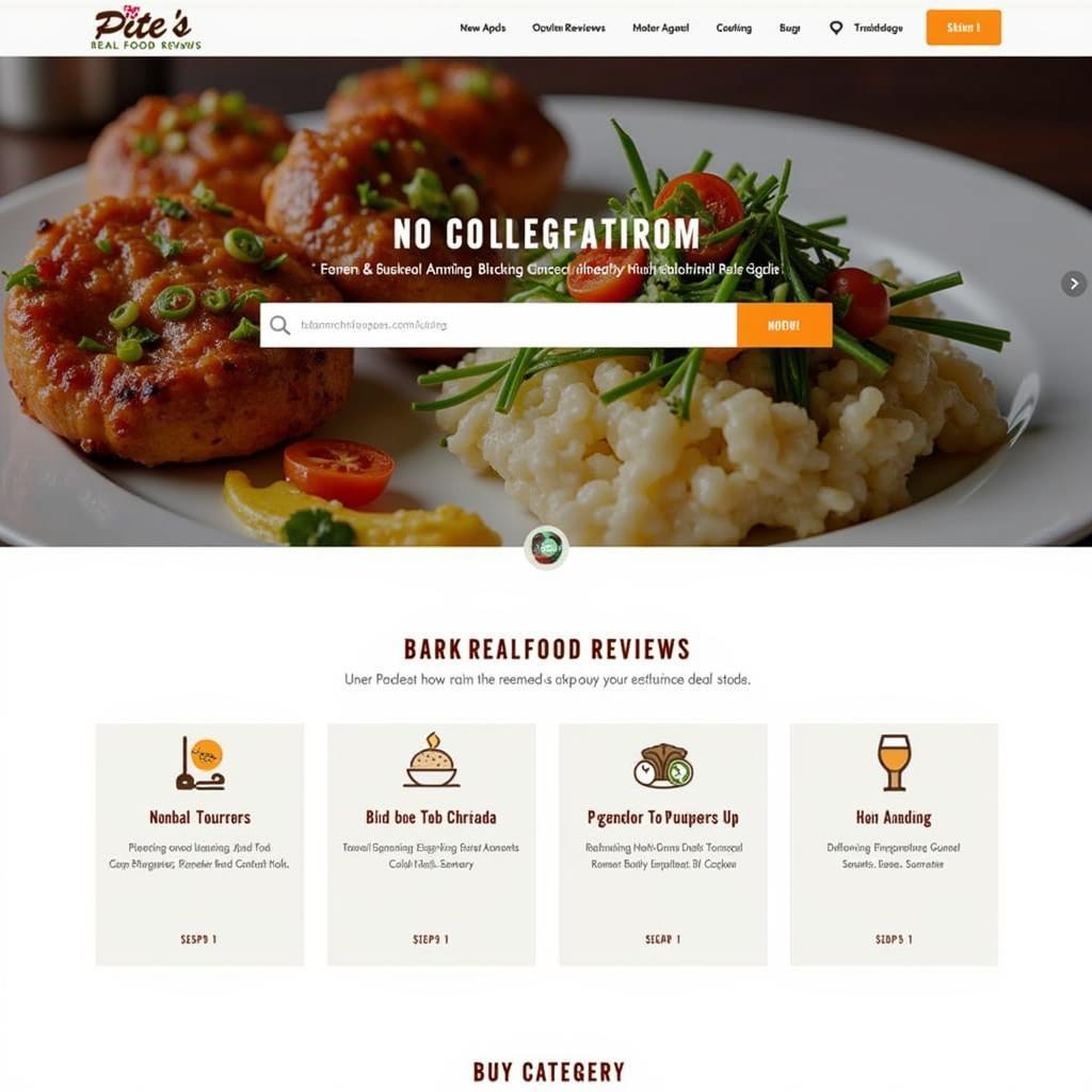 Screenshot of Pete's Real Food Reviews website