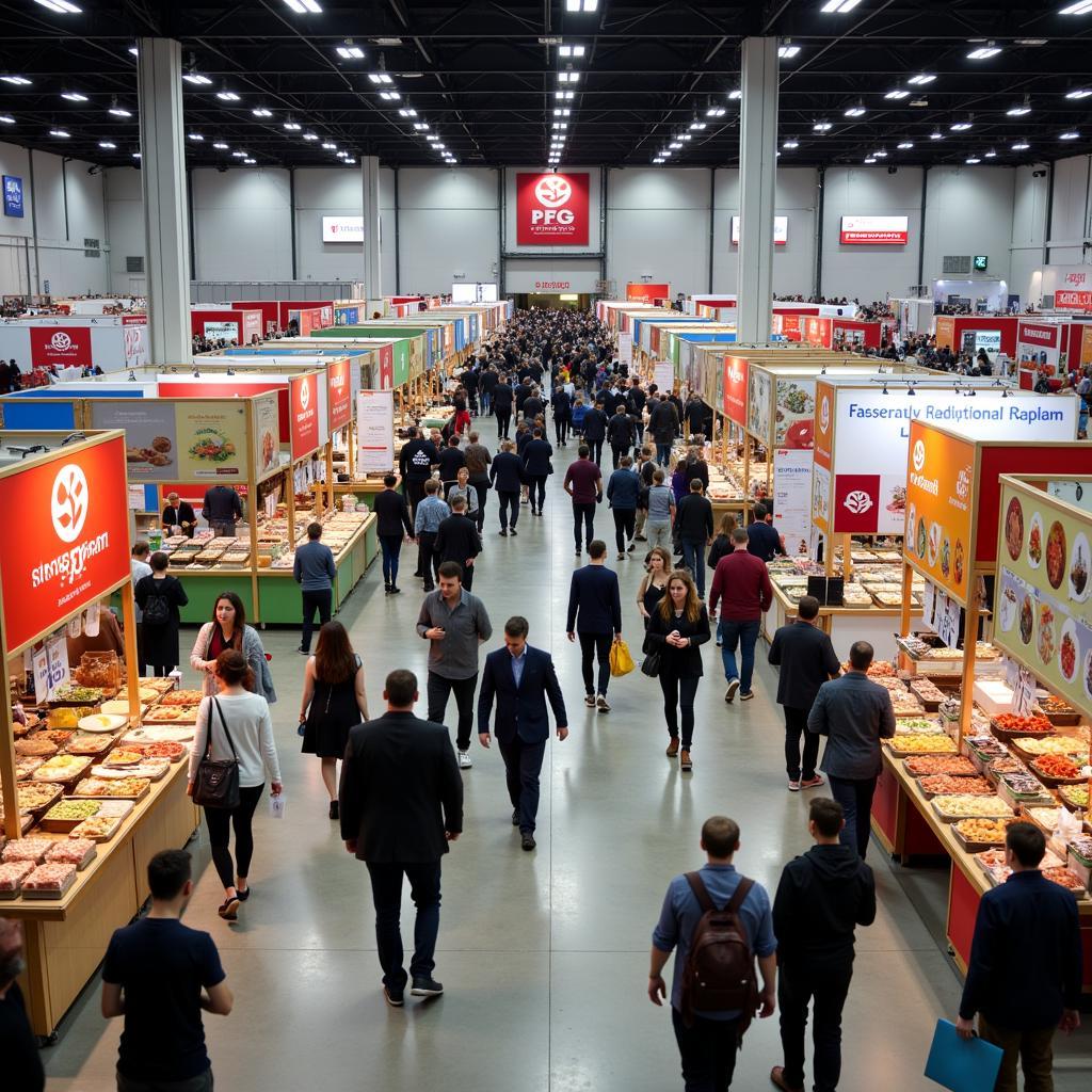 Attendees exploring booths at the PFG Food Show