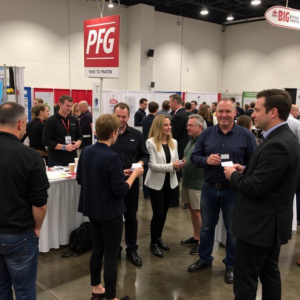 Attendees networking at the PFG food show