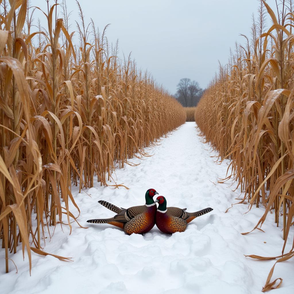 Winter Food Plot Sustaining Pheasants