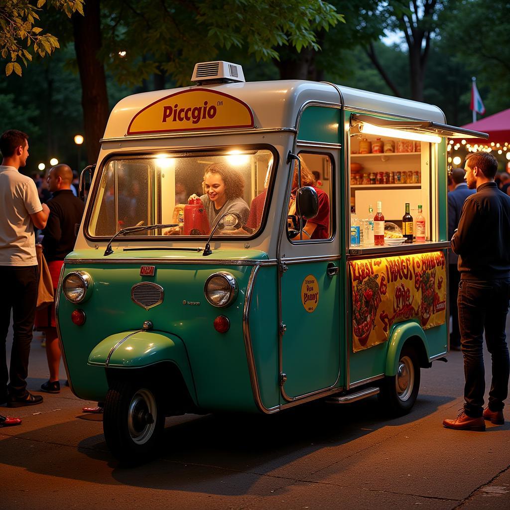 Piaggio Ape Food Truck at a Catering Event