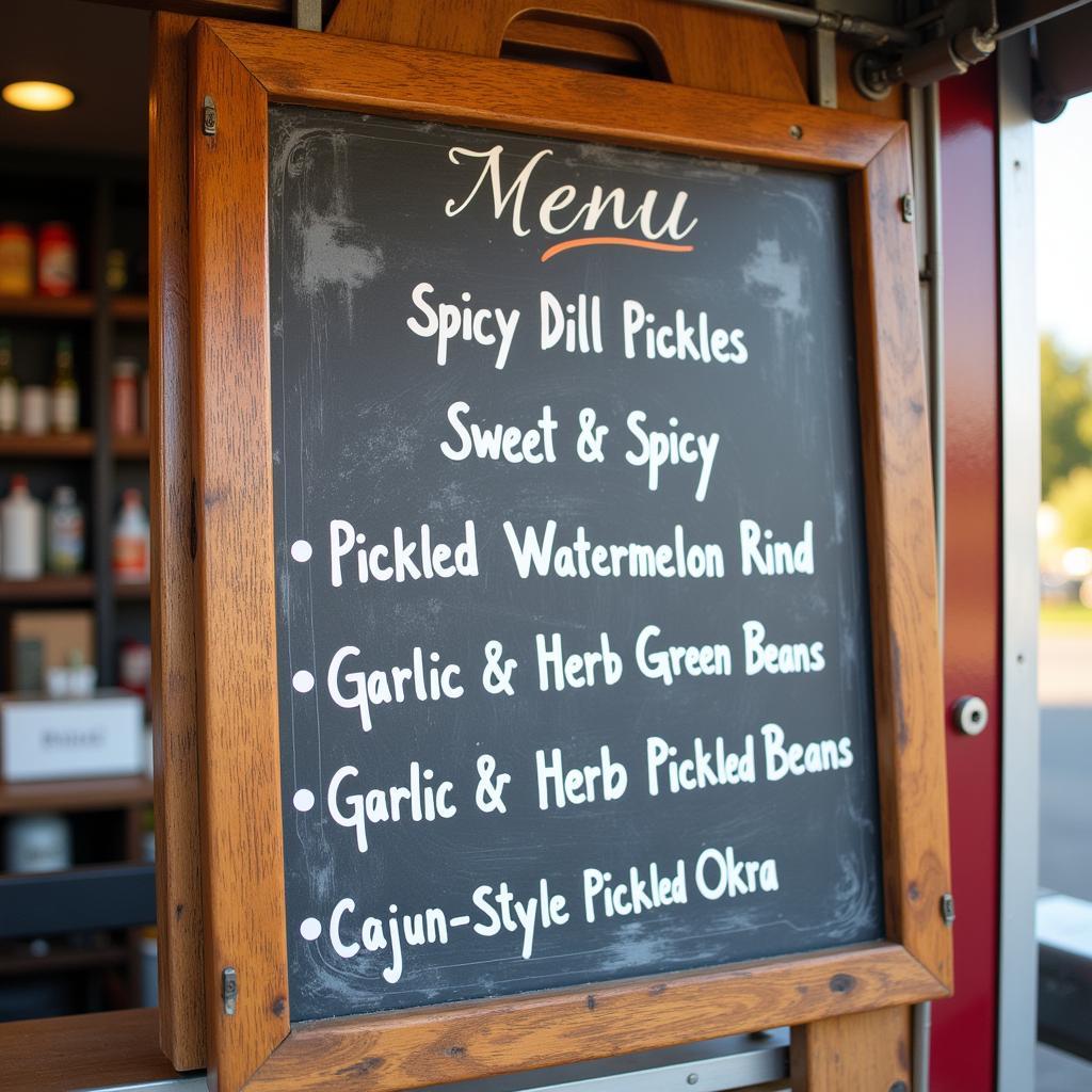 Pickled Food Truck Menu Board