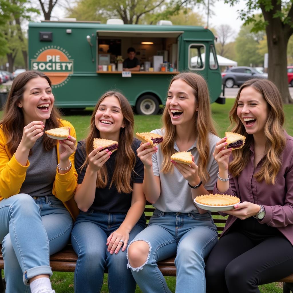 Enjoying Pie from Pie Society Food Truck