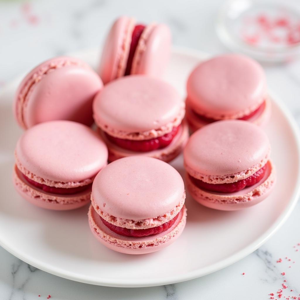 Pink Macarons with Raspberry Filling